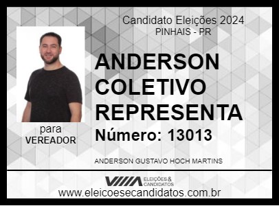 Candidato ANDERSON COLETIVO REPRESENTA 2024 - PINHAIS - Eleições