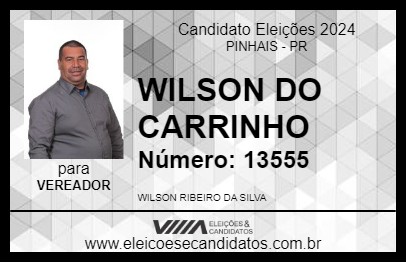 Candidato WILSON DO CARRINHO 2024 - PINHAIS - Eleições