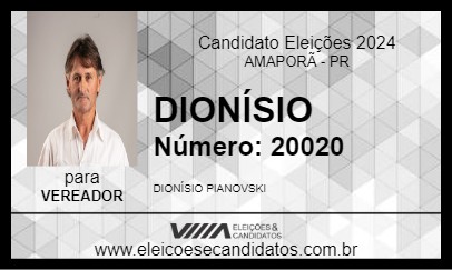 Candidato DIONÍSIO 2024 - AMAPORÃ - Eleições