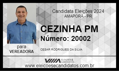 Candidato CEZINHA PM 2024 - AMAPORÃ - Eleições