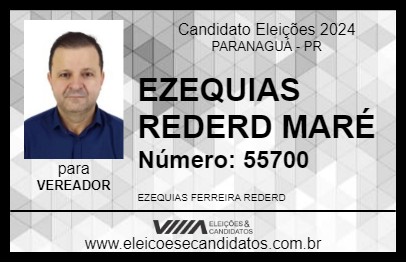 Candidato EZEQUIAS REDERD  MARÉ 2024 - PARANAGUÁ - Eleições