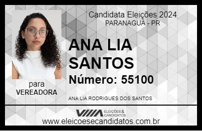 Candidato ANA LIA SANTOS 2024 - PARANAGUÁ - Eleições