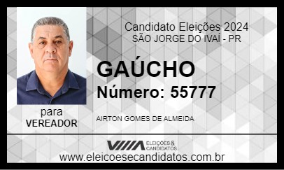 Candidato GAÚCHO 2024 - SÃO JORGE DO IVAÍ - Eleições