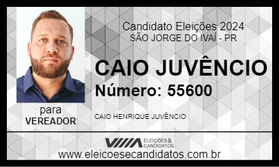 Candidato CAIO JUVÊNCIO 2024 - SÃO JORGE DO IVAÍ - Eleições