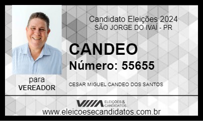 Candidato CANDEO 2024 - SÃO JORGE DO IVAÍ - Eleições