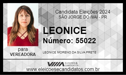 Candidato LEONICE 2024 - SÃO JORGE DO IVAÍ - Eleições