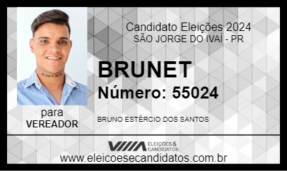 Candidato BRUNET 2024 - SÃO JORGE DO IVAÍ - Eleições