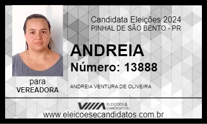 Candidato ANDREIA 2024 - PINHAL DE SÃO BENTO - Eleições