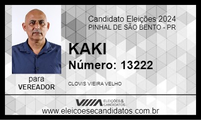 Candidato KAKI 2024 - PINHAL DE SÃO BENTO - Eleições