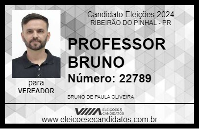 Candidato PROFESSOR BRUNO 2024 - RIBEIRÃO DO PINHAL - Eleições