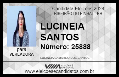 Candidato LUCINEIA SANTOS 2024 - RIBEIRÃO DO PINHAL - Eleições