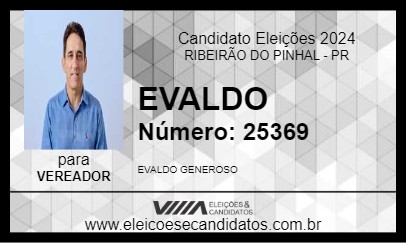 Candidato EVALDO 2024 - RIBEIRÃO DO PINHAL - Eleições