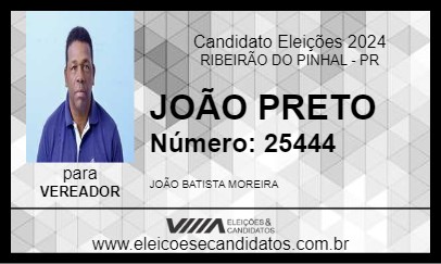 Candidato JOÃO PRETO 2024 - RIBEIRÃO DO PINHAL - Eleições