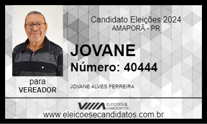 Candidato JOVANE 2024 - AMAPORÃ - Eleições