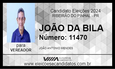 Candidato JOÃO DA BILA 2024 - RIBEIRÃO DO PINHAL - Eleições