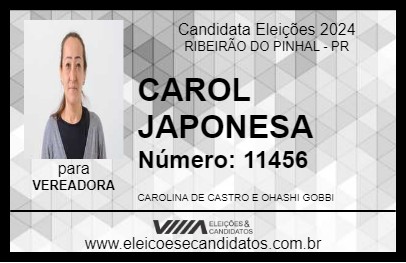 Candidato CAROL JAPONESA 2024 - RIBEIRÃO DO PINHAL - Eleições