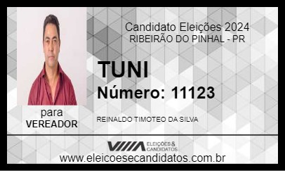 Candidato TUNI 2024 - RIBEIRÃO DO PINHAL - Eleições