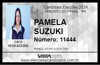 Candidato PAMELA SUZUKI 2024 - RIBEIRÃO DO PINHAL - Eleições