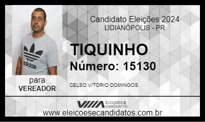 Candidato TIQUINHO 2024 - LIDIANÓPOLIS - Eleições