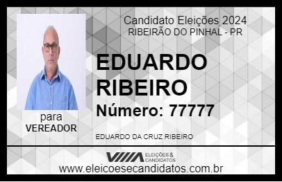 Candidato EDUARDO RIBEIRO 2024 - RIBEIRÃO DO PINHAL - Eleições