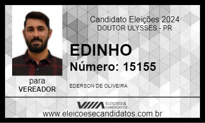 Candidato EDINHO 2024 - DOUTOR ULYSSES - Eleições