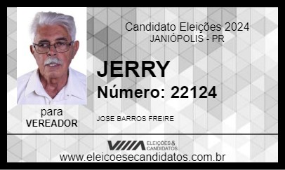 Candidato JERRY 2024 - JANIÓPOLIS - Eleições