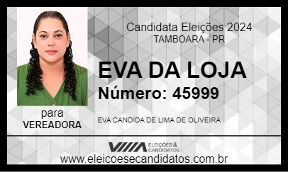 Candidato EVA DA LOJA 2024 - TAMBOARA - Eleições