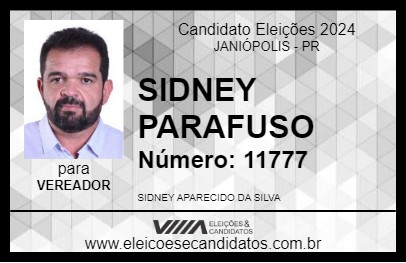 Candidato SIDNEY PARAFUSO 2024 - JANIÓPOLIS - Eleições