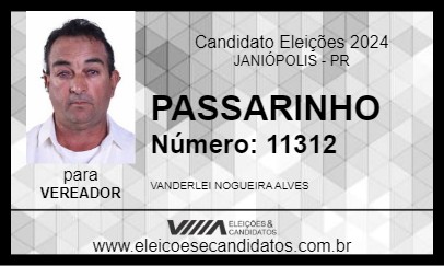 Candidato PASSARINHO 2024 - JANIÓPOLIS - Eleições