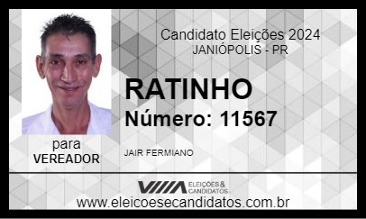 Candidato RATINHO 2024 - JANIÓPOLIS - Eleições