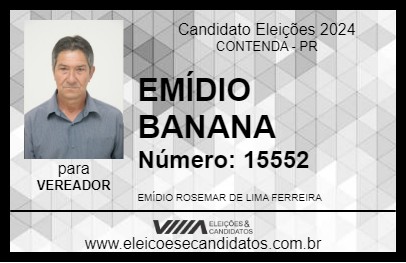 Candidato EMÍDIO BANANA 2024 - CONTENDA - Eleições