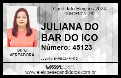 Candidato JULIANA DO BAR DO ICO 2024 - CONTENDA - Eleições