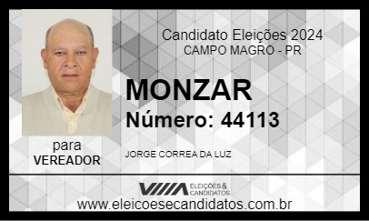 Candidato MONZAR 2024 - CAMPO MAGRO - Eleições