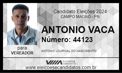 Candidato ANTONIO VACA 2024 - CAMPO MAGRO - Eleições