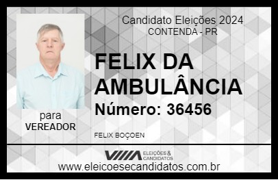 Candidato FELIX DA AMBULÂNCIA 2024 - CONTENDA - Eleições