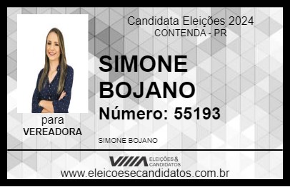 Candidato SIMONE BOJANO 2024 - CONTENDA - Eleições