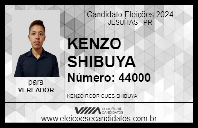 Candidato KENZO SHIBUYA 2024 - JESUÍTAS - Eleições