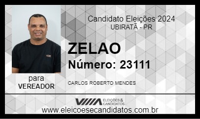 Candidato ZELAO 2024 - UBIRATÃ - Eleições