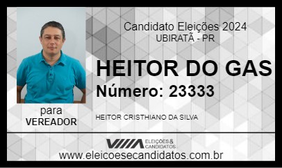 Candidato HEITOR DO GAS 2024 - UBIRATÃ - Eleições