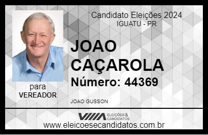 Candidato JOAO CAÇAROLA 2024 - IGUATU - Eleições