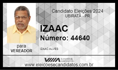 Candidato IZAAC 2024 - UBIRATÃ - Eleições