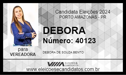 Candidato DEBORA 2024 - PORTO AMAZONAS - Eleições