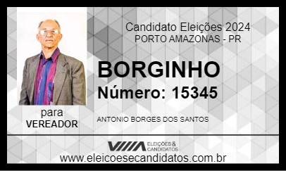 Candidato BORGINHO 2024 - PORTO AMAZONAS - Eleições