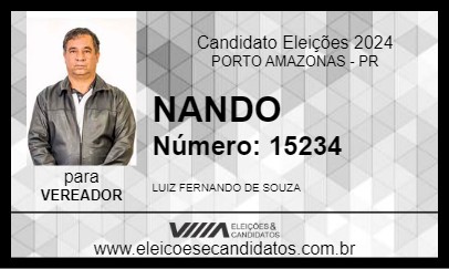 Candidato NANDO 2024 - PORTO AMAZONAS - Eleições