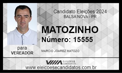 Candidato MATOZINHO 2024 - BALSA NOVA - Eleições