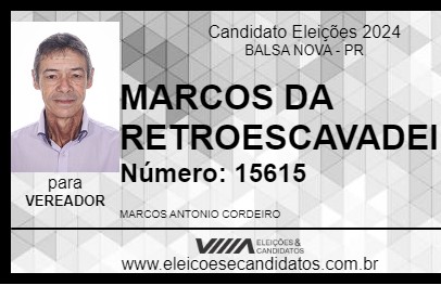 Candidato MARCOS DA RETROESCAVADEIRA 2024 - BALSA NOVA - Eleições