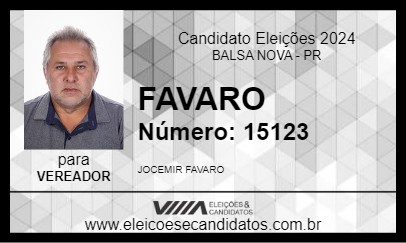 Candidato FAVARO 2024 - BALSA NOVA - Eleições