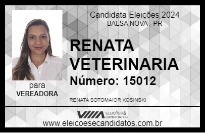 Candidato RENATA VETERINARIA 2024 - BALSA NOVA - Eleições