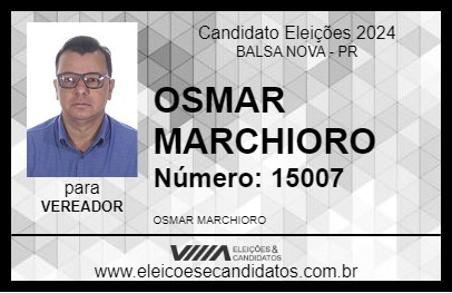 Candidato OSMAR MARCHIORO 2024 - BALSA NOVA - Eleições