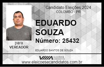 Candidato EDUARDO SOUZA 2024 - COLOMBO - Eleições